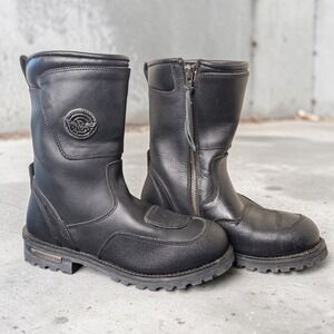 Milwaukee Leather MBM9070 Mens Black Leather Motorcycle Biker Boots Size 10